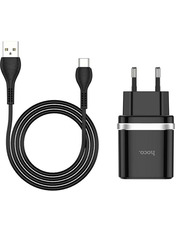 Мережевий зарядний пристрій Hoco C12Q MicroUSB Black (1 USB-A) 18W + кабель MicroUSB Black 18 1 USB-A