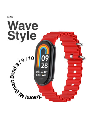 BeCover Wave Style Xiaomi Mi Smart Band 10 Red (714359)