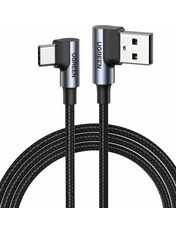 Кабель синхронізації Ugreen US176 USB to Type-C Black 3 Так 18W 3m 90° Black (US176)