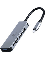 USB-хаб Cablexpert UHB-CM-CRU3P1U2P2-01 Type-C (1xUSB 3.1 + 2xUSB 2.0 with card reader) Gray (UHB-CM-CRU3P1U2P2-01)