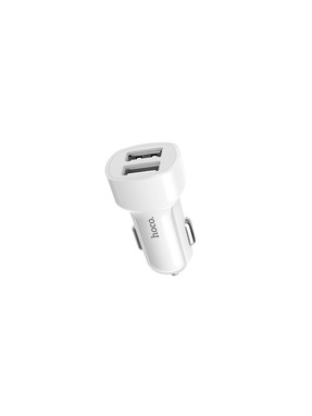Автомобільний зарядний пристрій Hoco Z2A 12W 2 USB-A + кабель Lightning White (6957531069553)