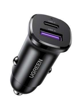 Автомобільний зарядний пристрій Ugreen EC305 30W 1 USB-A + 1 USB-C Grey (25845)