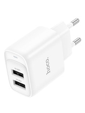 Мережевий зарядний пристрій Hoco C141A (2 USB-A) 10,5W White Відсутній White