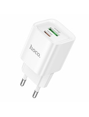 Мережевий зарядний пристрій Hoco C147A (1 USB-A + 1 USB-C) 20W White Відсутній