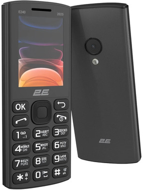 Кнопковий телефон 2E E240 2025 Black (794300867202)