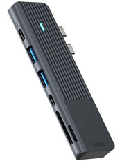 USB-хаб Rapoo UCM-2003 2хType-C (2xUSB 3.0 + 2xType-C + 1xHDMI +SD + TF) Black (UCM-2003)