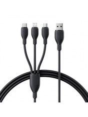 Кабель синхронізації Baseus Ultra-Fast 3-in-1 USB to Lightning + microUSB + Type-C Black 0,8 Ні 18W 0,8m Black