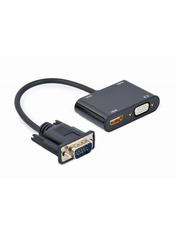 Відео адаптер Cablexpert A-VGA-HDMI-02 VGA (M) to HDMI (F) + VGA (F) Black (A-VGA-HDMI-02)