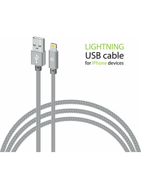 Кабель синхронізації Intaleo CBGNYL2 USB to Lightning 2m Grey (1283126477669)