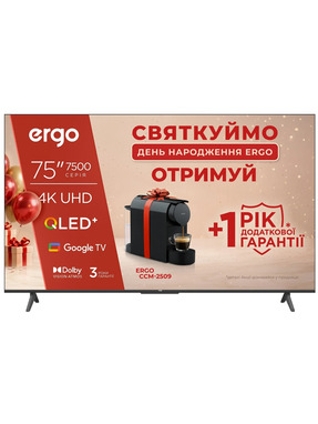 Телевізор Ergo Q7500 75" Smart TV Black (75JUQ7500)