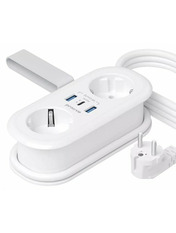Мережевий фільтр Proove Supercoil 2 1.5 2/1,5m + 2 USB White (PSPS25002102)