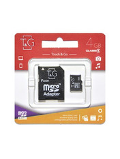 Карта пам'яті T&G 4 ГБ Class 4 Так microSDHC 4GB Class 4 + SD-adapter (TG-4GBSDCL4-01)