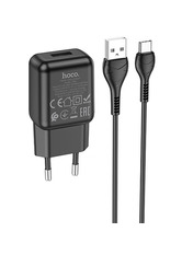 Мережевий зарядний пристрій Hoco C96A Black Type-C (1 USB-A) 10,5W + кабель Type-C Black 10.5 1 USB-A
