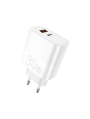 Мережевий зарядний пристрій WUW C208 (1 USB-A + 1 USB-C) 30W White