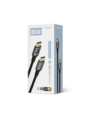 Кабель передачі відео ColorWay DisplayPort (M) to DisplayPort 3m Black (CW-CBDP092-BK)