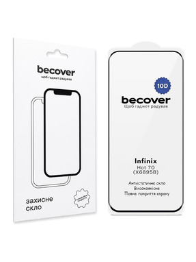 Захисне скло BeCover 10D для Infinix Hot 70 (X6895B) глянсове (716097) Black
