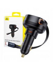 Автомобільний зарядний пристрій Baseus Enjoyment Pro 60W 2 USB-C +кабель Type-C Cluster Black