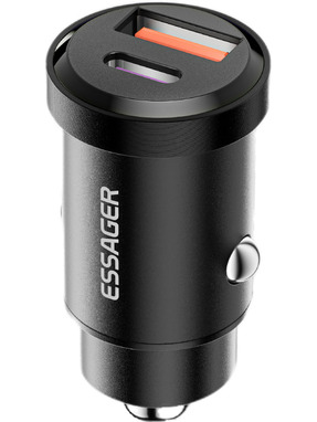 Автомобільний зарядний пристрій Essager Gyroscope 30W 1 USB-A + 1 USB-C Black (ECCAC-TL01)
