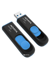 USB накопичувач ADATA DashDrive UV128 32 ГБ USB 3.0 Black/Blue 32GB Black/Blue (AUV128-32G-RBE)