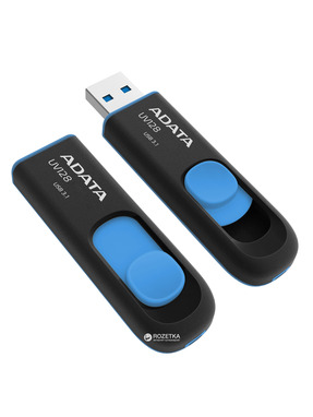 USB накопичувач ADATA DashDrive UV128 32GB Black/Blue (AUV128-32G-RBE)