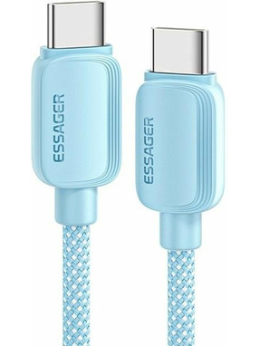 Кабель синхронізації Essager Breeze Type-C to Type-C 100W 1m Blue (EXCTT1-WL03-P)