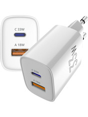 Мережевий зарядний пристрій Sigma X-power PS33-01 1 USB-A + 1 USB-C 33 White Відсутній (1 USB-A + 1 USB-C) 33W White (4827798527719)