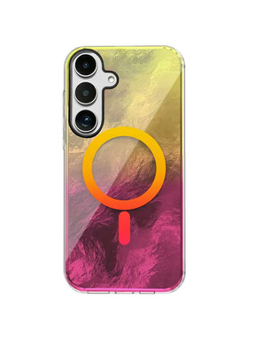 Чохол Shiny Mountain Magnetic Fit для Samsung Galaxy G721 S24 FE Pink/Yellow (6971845023)