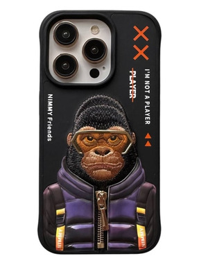 Чохол Nimmy 3D with Metal Buttons для Apple iPhone 15 Pro Gorilla Black (6925837401)