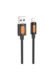 Кабель синхронізації Borofone  BX114 SiliconeUSB to Lightning Black 12W 1m Black