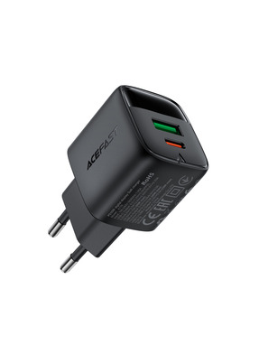 Мережевий зарядний пристрій ACEFAST A116 GaN (1 USB-A + 1 USB-C) 35W Black (6974316284468)