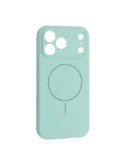 Чохол Silicone Case Full Camera Fine Ring MagSafe для Apple iPhone 17 Pro Light Cyan
