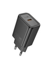 Мережевий зарядний пристрій Hoco N60 Gentle Black Lightning (1 USB-C) 20W + кабель Lightning Black