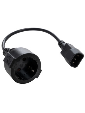 Кабель живлення Vinga CEE 7/7 to Schuko 0,35m (3x0.75mm²) Black (VPCC14S75C)