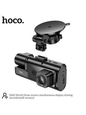 Автомобільний відеореєстратор Hoco DI60 3x Cam Black