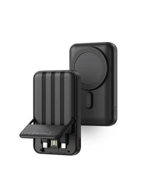 Павербанк XO PR288 Magnetic + PD20W with four cable 1xUSB-C + 1xUSB-A 15W 10000mAh Black