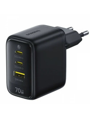 Мережевий зарядний пристрій Baseus EnerFill FE22 1 USB-A + 2 USB-C Black Відсутній 70 (1 USB-A + 2 USB-C) 70W Black (E0123500)