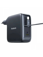 Мережевий зарядний пристрій Baseus EnerCore CJ21 with Dual Retractable Cables 3 USB-C Black Type-C (Вбудований) 67 (3 USB-C) 67W + кабель Type-C (Вбудований) Black (E0121D00)