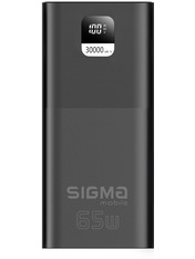 Павербанк Sigma X-power SI30A6QLX 1xUSB-C + 2xUSB-A 65W 30000mAh Black