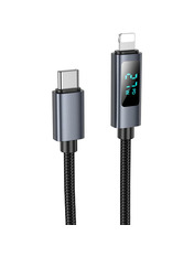 Кабель синхронізації Hoco X112 Favor with display Type-C to Lightning 27W 1m Black Ні Black 1