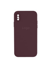 Чохол Silicone Case Square Full Camera для Apple iPhone XS Max Maroon Maroon (6938710425)