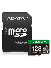 Карта пам'яті A-Data Speed Plus 128 ГБ Так UHS-I U3 microSDXC 128GB UHS-I U3 + SD-adapter (UD128GUI3V30A2SP-RA1)