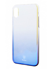 Чохол Baseus Glaze Case для Apple iPhone X/XS Transparent/Blue (WIAPIPHX-GC01)