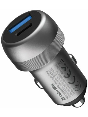 Автомобільний зарядний пристрій ColorWay CW-CHA066PD 70W 1 USB-A + 1 USB-C Gray (CW-CHA066PD-GR)