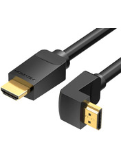 Кабель передачі відео Vention v.2.0 HDMI (M) to HDMI (M) Black 1,5 Так 1,5m 90° Black (AARBG)