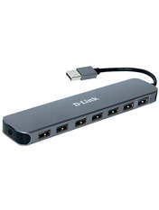 USB-хаб D-Link DUB-H7 USB-A (7xUSB 2.0) з додатковим живленням Чорний (DUB-H7/E1A)