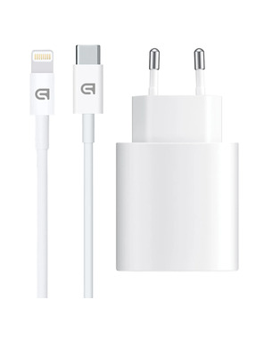 Мережевий зарядний пристрій ArmorStandart AMHJ83 (1 USB-C) 20W + кабель Type-C to Lightning White (ARM77724)