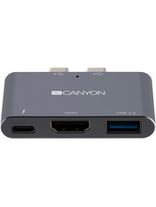 USB-хаб Canyon DS-1 2хType-C (1xUSB 3.0 + 1xType-C + 1xHDMI) Black (CNS-TDS01DG)