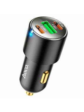 Автомобільний зарядний пристрій Hoco NZ6 45W USB-A + 2 USB-C Black (6931474765185)