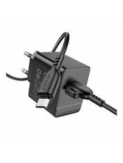 Мережевий зарядний пристрій Borofone BAS12A 1 USB-A MicroUSB Black (1 USB-A) 18W + кабель MicroUSB Black