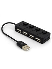 USB-хаб Pino Q100 USB 2.0 Black (4xUSB 2.0) з додатковим живленням Black (YT-H4L-B)